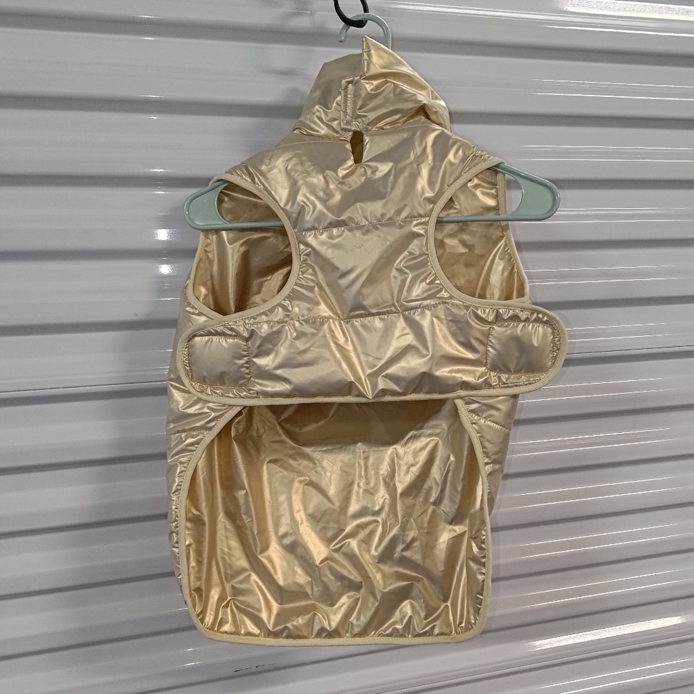 GAP Pet Dog Smooth Quilted Puffer Vest Metallic Silver Size L NWT